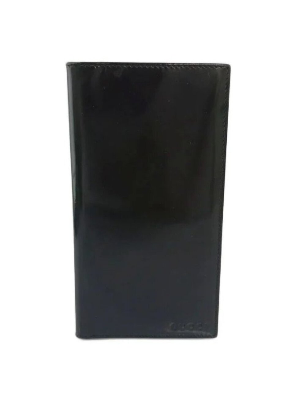 Gucci Vintage Wallet Billfold Bifold Leather Logo Embossed Black